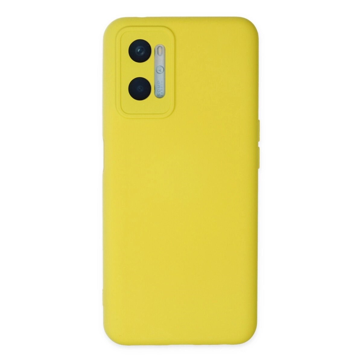 Oppo A96 Kılıf Nano İçi Kadife Silikon - Sarı