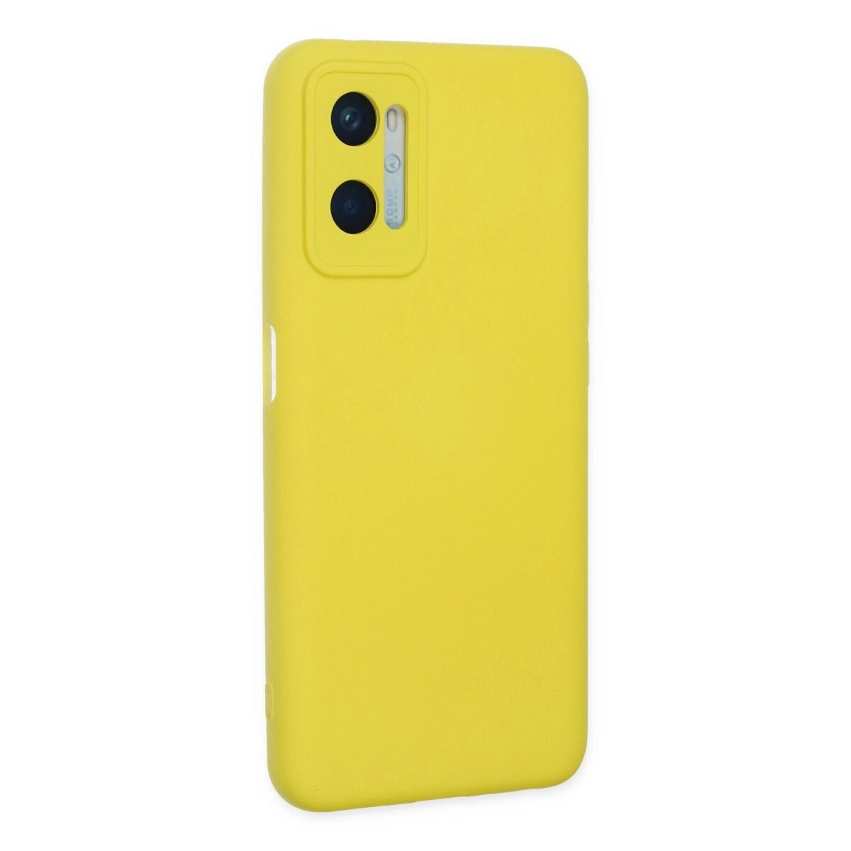 Oppo A96 Kılıf Nano İçi Kadife Silikon - Sarı