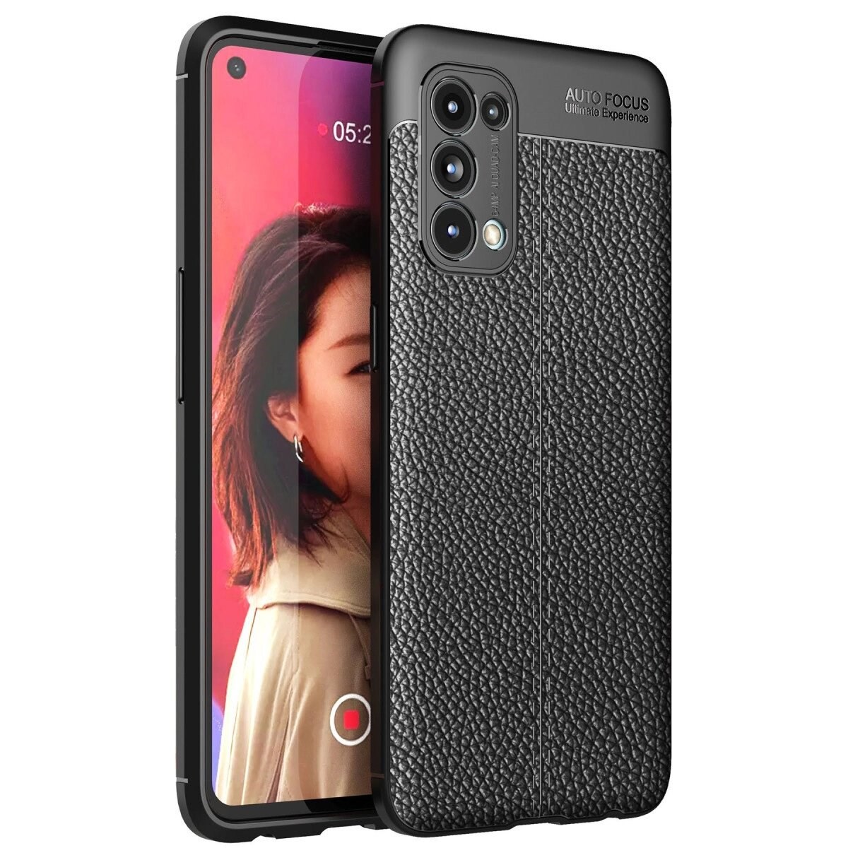 Oppo Reno 5 Kılıf Auto Focus Kapak - Siyah