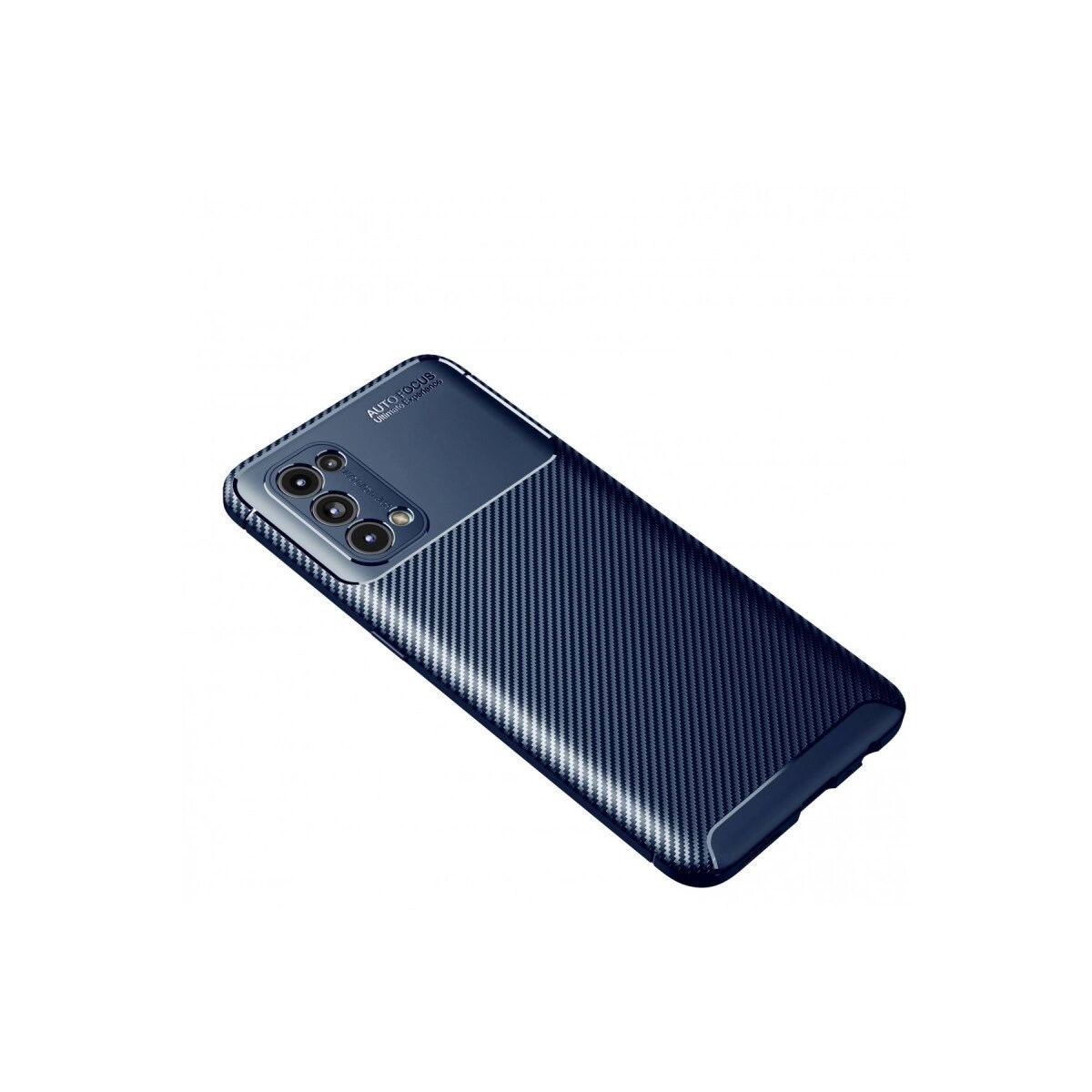 Oppo Reno 5 Kılıf Auto Focus Karbon Kapak - Lacivert