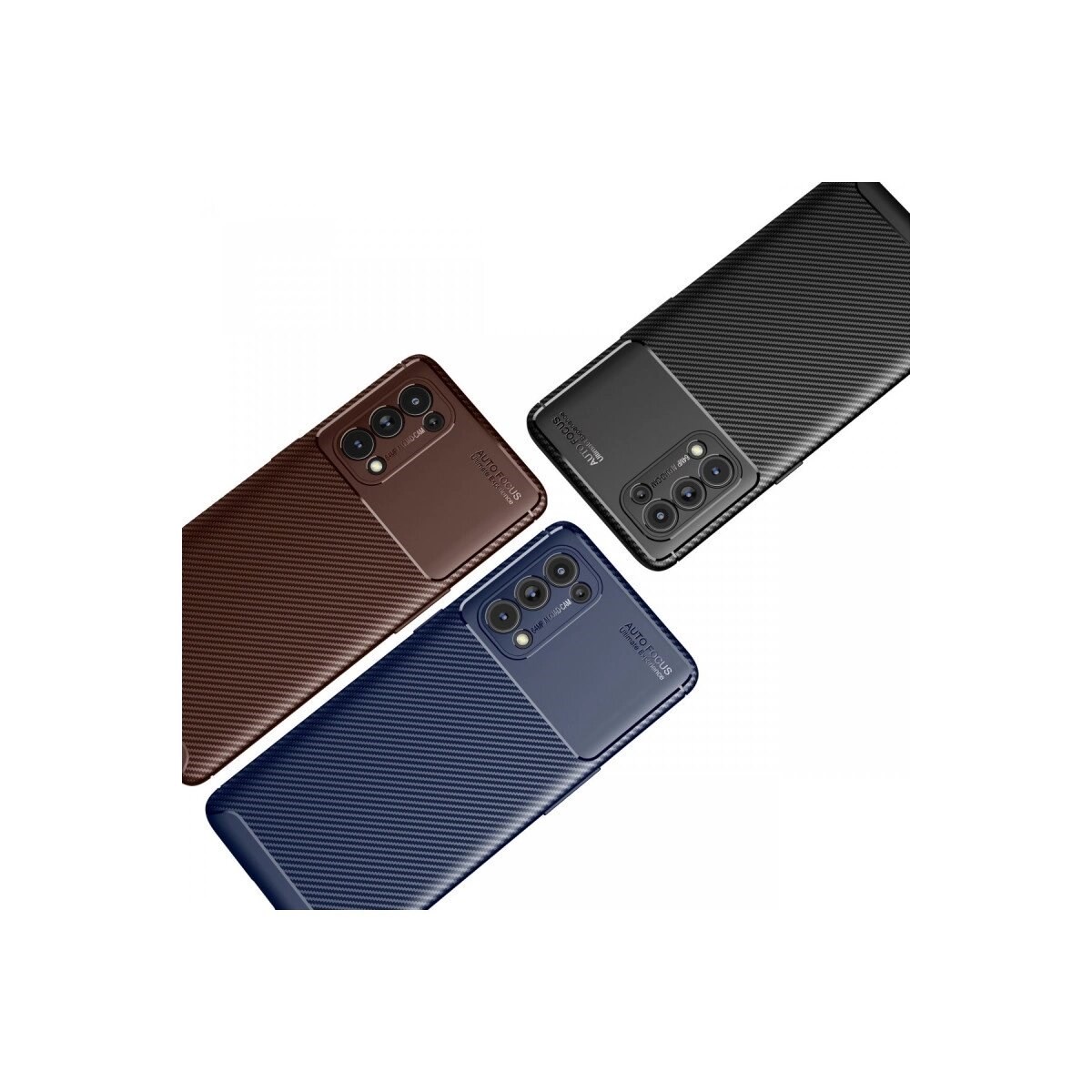 Oppo Reno 5 Pro Kılıf Auto Focus Karbon Kapak - Lacivert