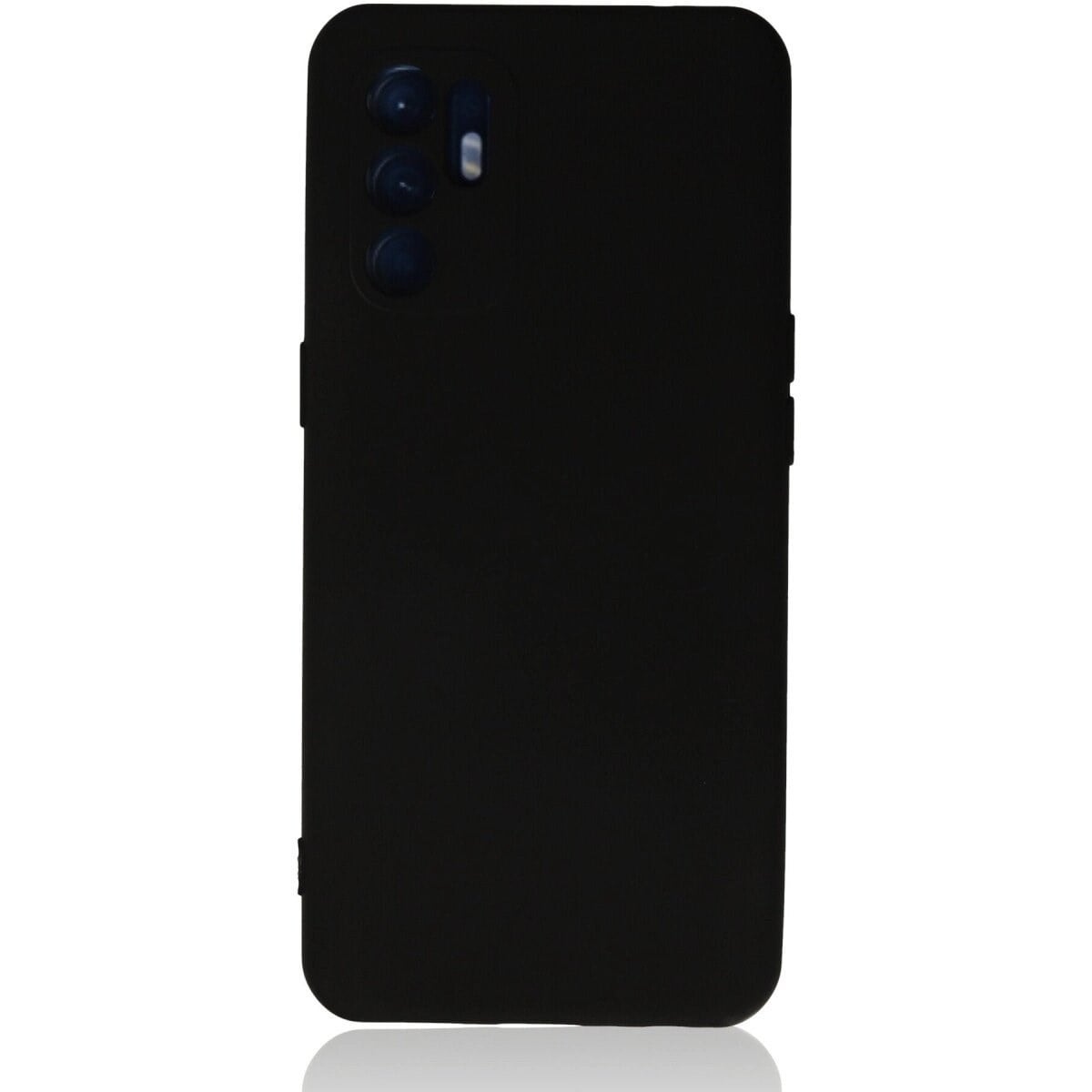 Oppo Reno 6 Kılıf Nano İçi Kadife Silikon - Siyah