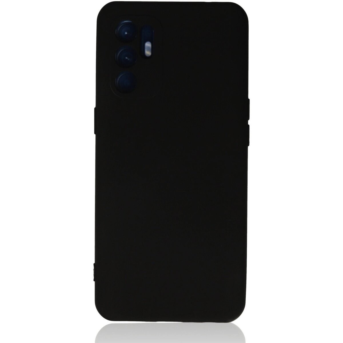 Oppo Reno 6 Kılıf Nano İçi Kadife Silikon - Siyah