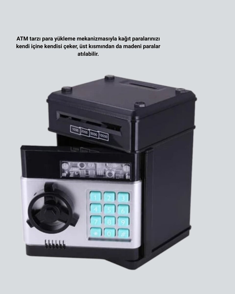 Para Kasası Görünümlü Elektronik Şifreli Kumbara
