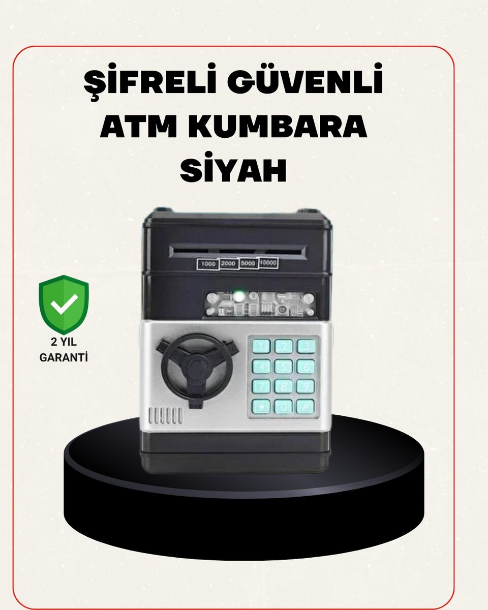 Para Kasası Görünümlü Elektronik Şifreli Kumbara