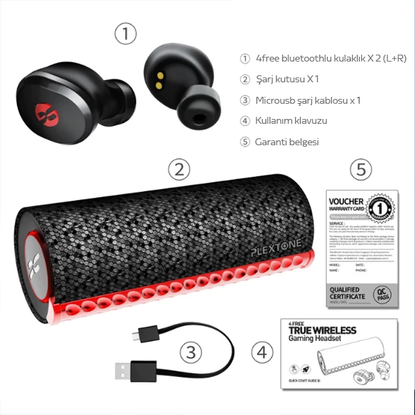 PLEXTONE 4FREE  TWS Gaming Kablosuz Bluetooth 5.0 Kulaklık IPX4-(1903)