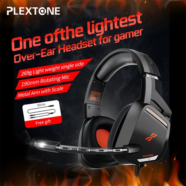 Plextone G800 3.5mm Teleskopik Kablolu Gaming Oyuncu Kulaklığı-(1903)