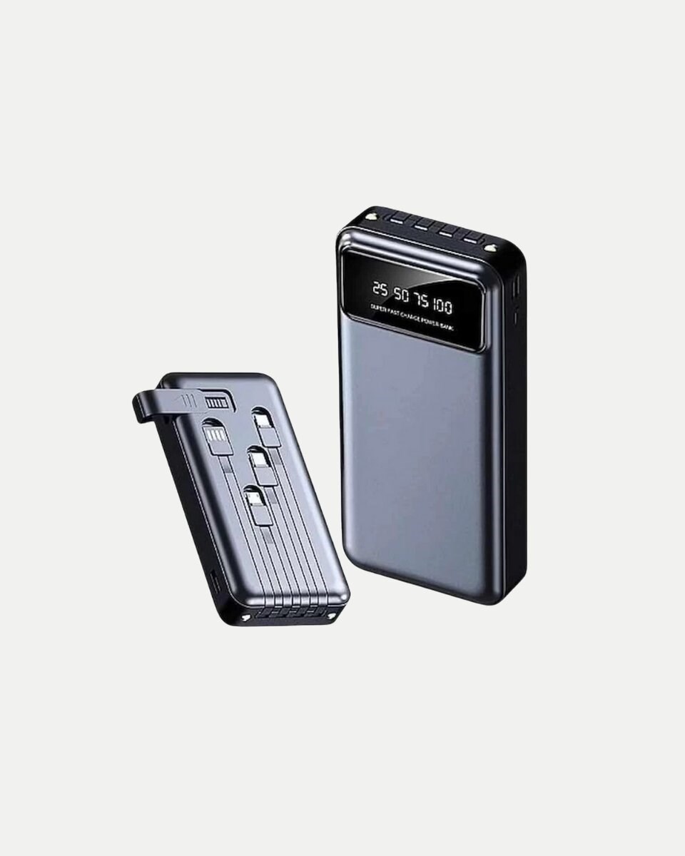 Powerbank 20000 mAh Hızlı Şarjlı LED Fenerli ve 4 Portlu