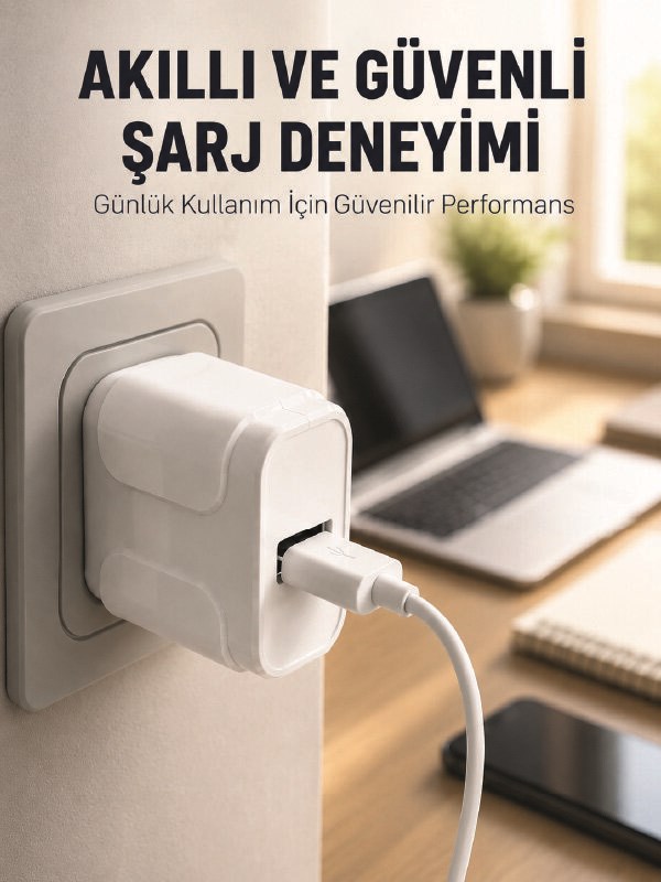Pratik ve Kompakt Tasarımlı 12W USB Telefon Şarj Adaptörü
