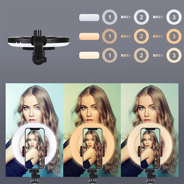 PULUZ 6.3 inch 16cm Ring LED Canlı Yayın Bluetooth Tripod Vlogging Selfie Light-(1903)