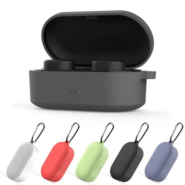 QCY T1S/T2C Bluetooth Kulaklık İçin Silikon Koruma Kılıf+ Anahtarlık-(1903)