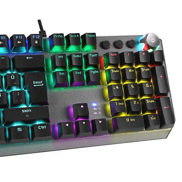 Rampage KB-R206 SELECT Rainbow Aydınlatmalı Blue Switch Mekanik Gaming Oyuncu Klavyesi