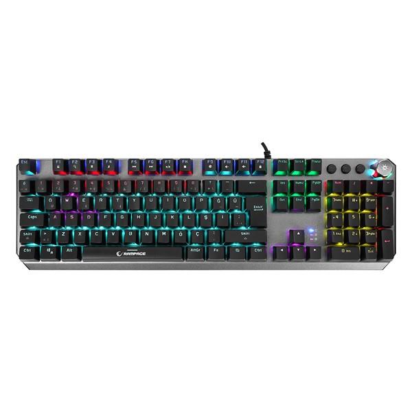 Rampage KB-R206 SELECT Rainbow Aydınlatmalı Blue Switch Mekanik Gaming Oyuncu Klavyesi