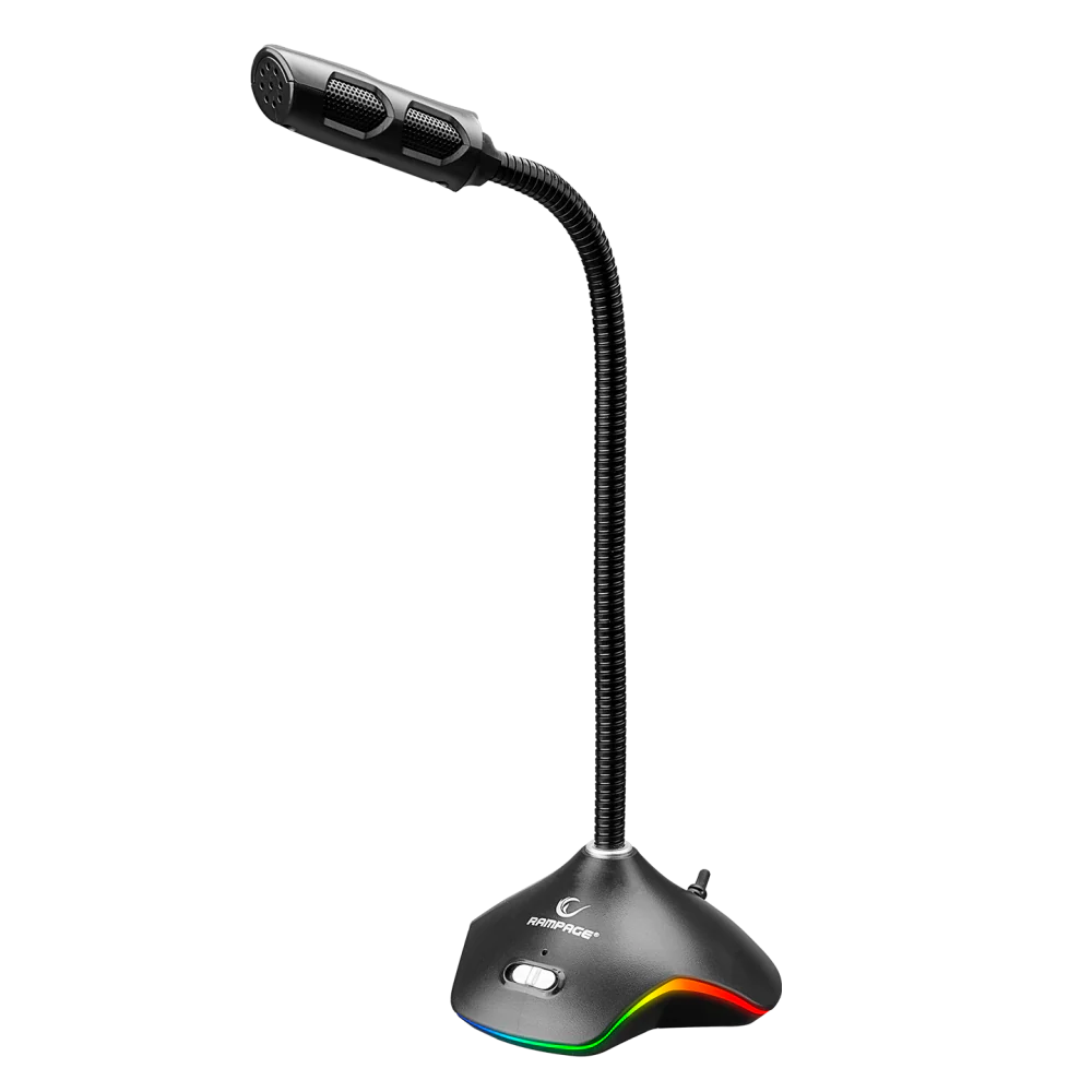 RAMPAGE RMX-M7 PYTHON Siyah/Kırmızı PC 3,5M PS4-XBOX-Mobile Esnek Sağlam Gaming Oyuncu Mikrofon