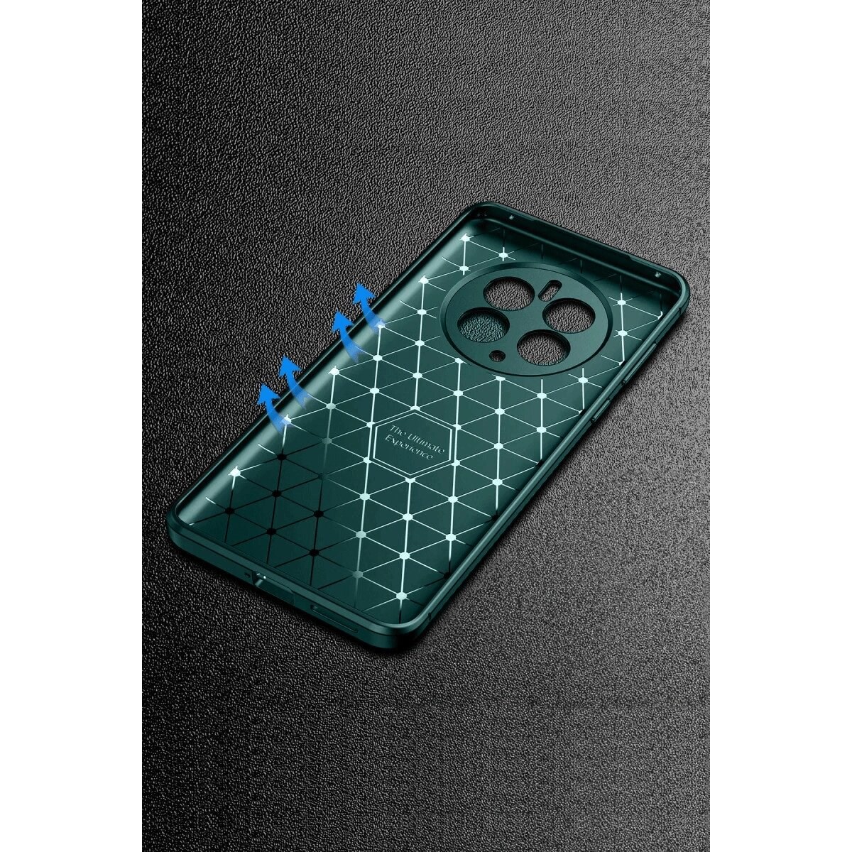 Realme 12 Pro Plus Kılıf Auto Focus Karbon Kapak - Koyu Yeşil