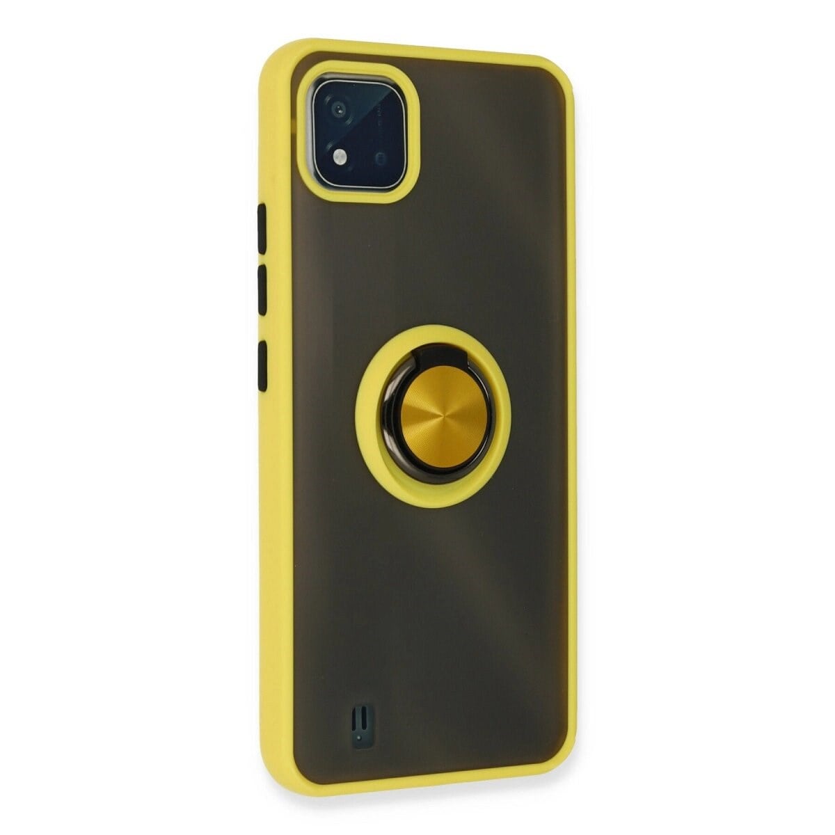 Realme C11 2021 Kılıf Montreal Yüzüklü Silikon Kapak - Sarı