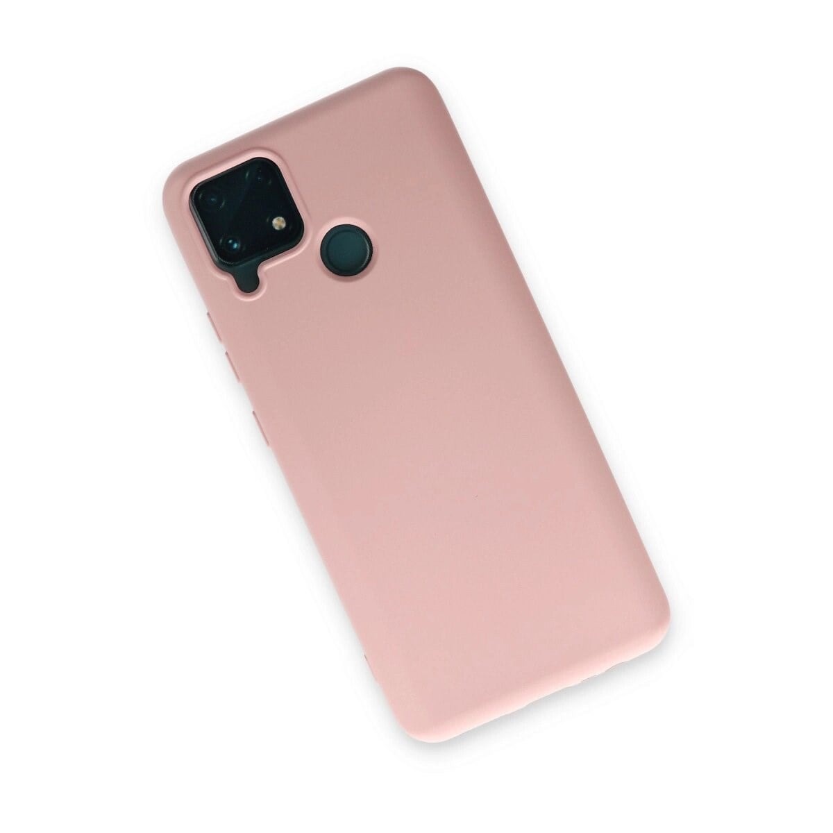 Realme C15 Kılıf Nano İçi Kadife Silikon - Pudra