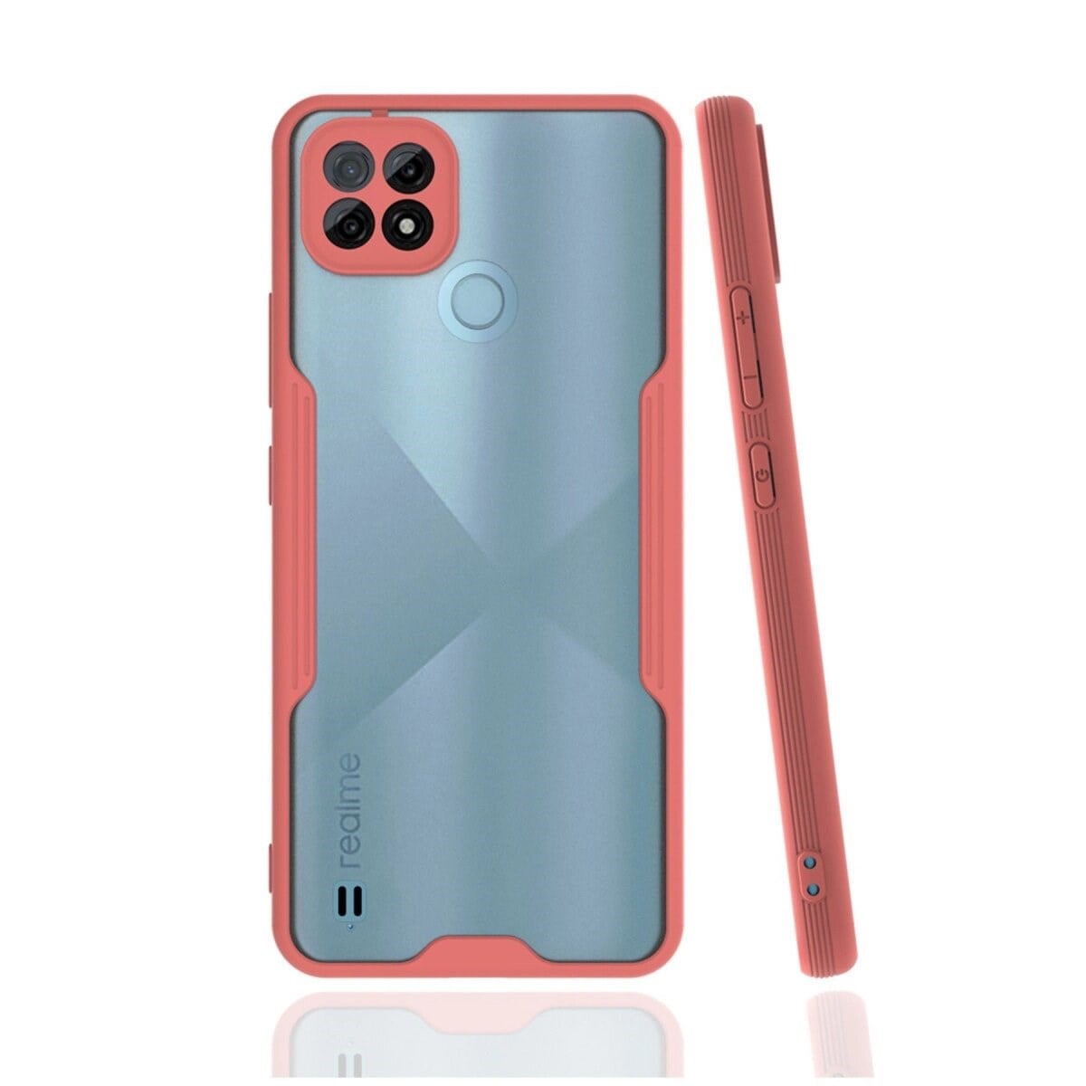 Realme C21 Kılıf Platin Silikon - Pembe