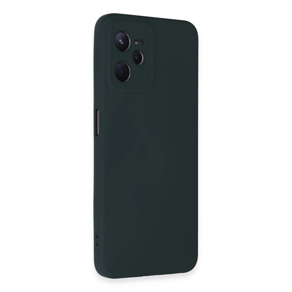 Realme C35 Kılıf Nano İçi Kadife Silikon - Koyu Yeşil