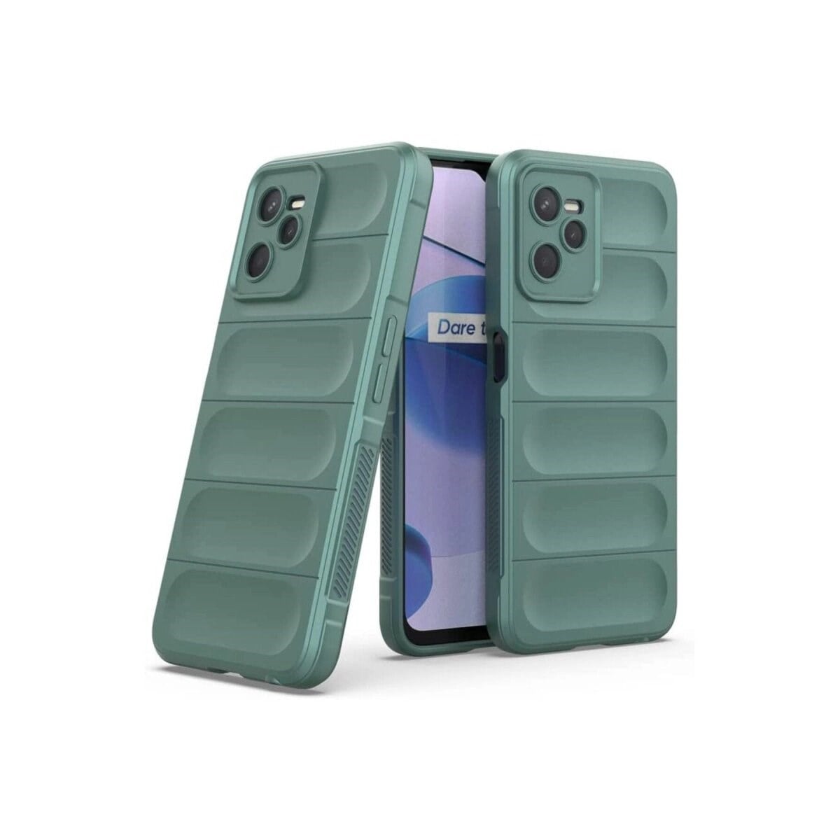 Realme C35 Kılıf Optimum Silikon - Koyu Yeşil