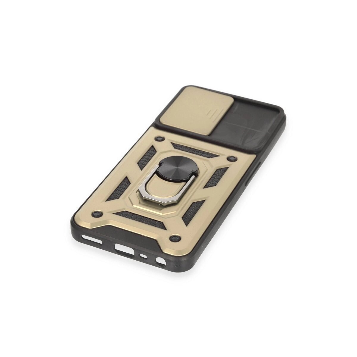 Realme C35 Kılıf Pars Lens Yüzüklü Silikon - Gold