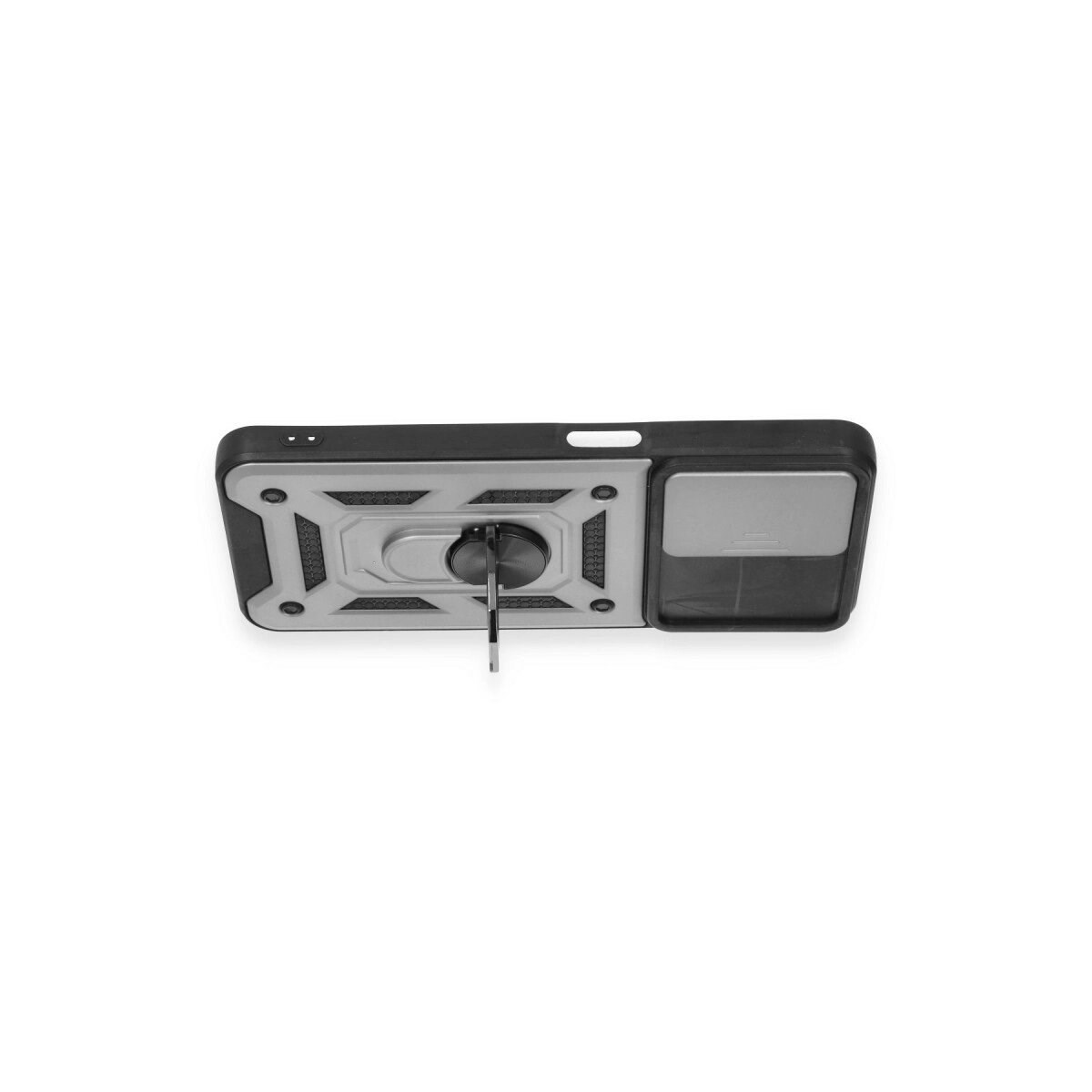 Realme C35 Kılıf Pars Lens Yüzüklü Silikon - Gümüş