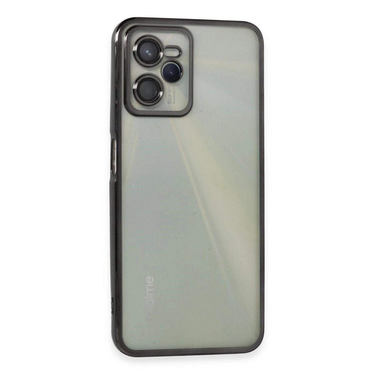 Realme C35 Kılıf Razer Lensli Silikon - Siyah