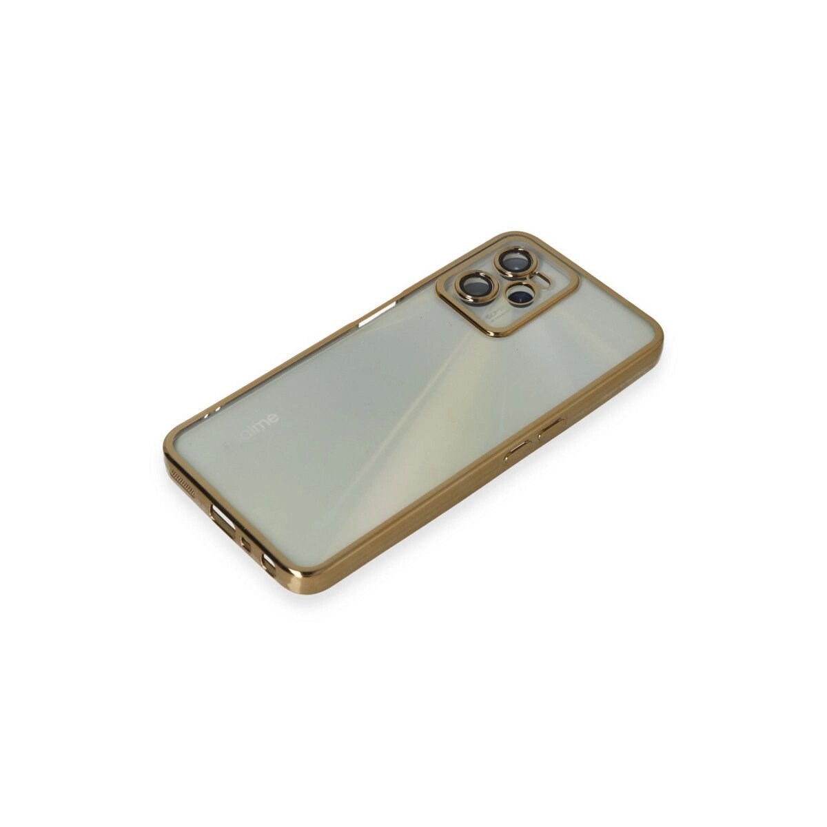 Realme C35 Kılıf Razer Lensli Silikon - Gold