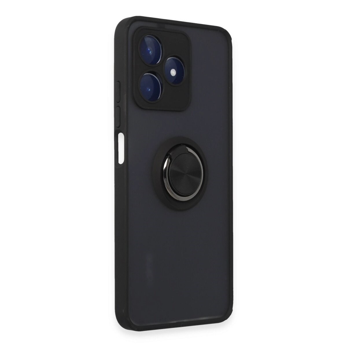 Realme C53 Kılıf Montreal Yüzüklü Silikon Kapak - Siyah