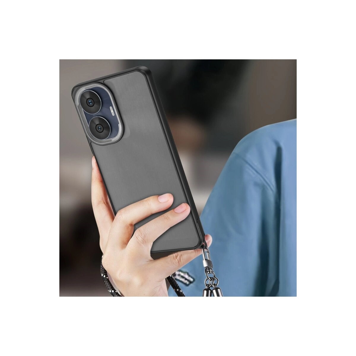 Realme C55 Kılıf Elegant Kapak - Siyah