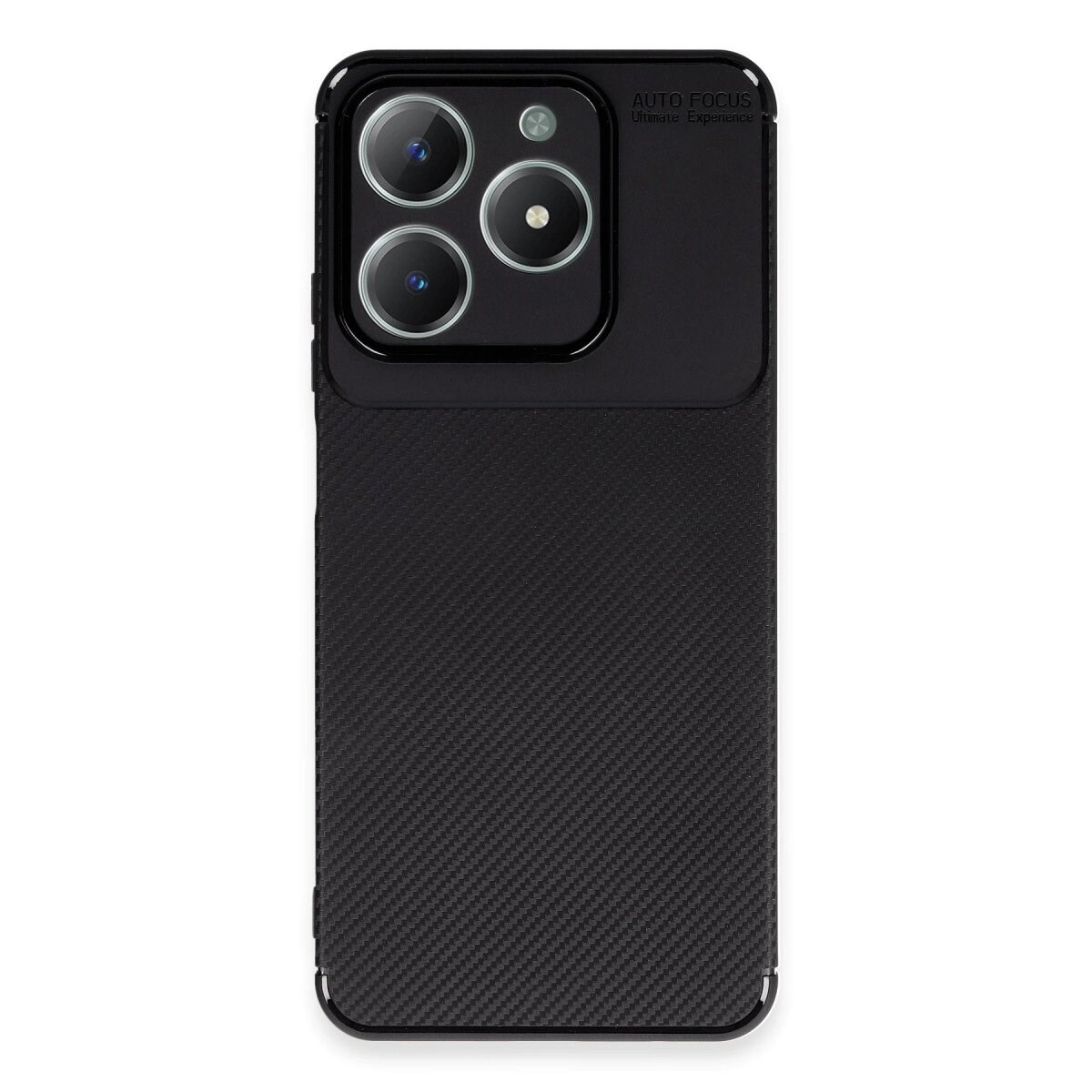 Realme C61 Kılıf Auto Focus Karbon Kapak - Siyah
