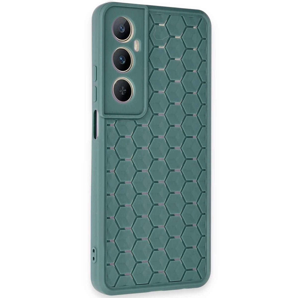 Realme C65 Kılıf Petek Silikon Kapak - Koyu Yeşil