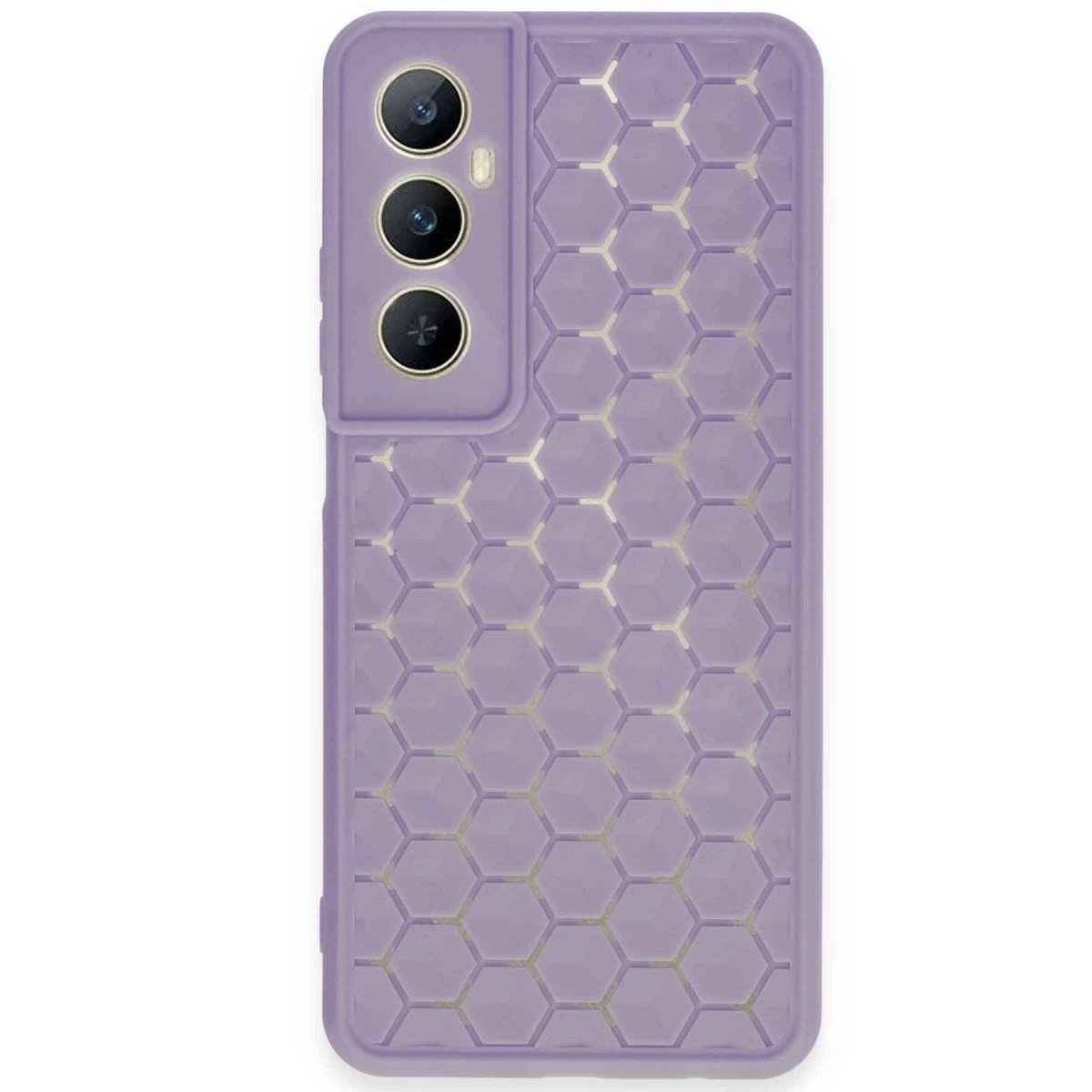 Realme C65 Kılıf Petek Silikon Kapak - Lila