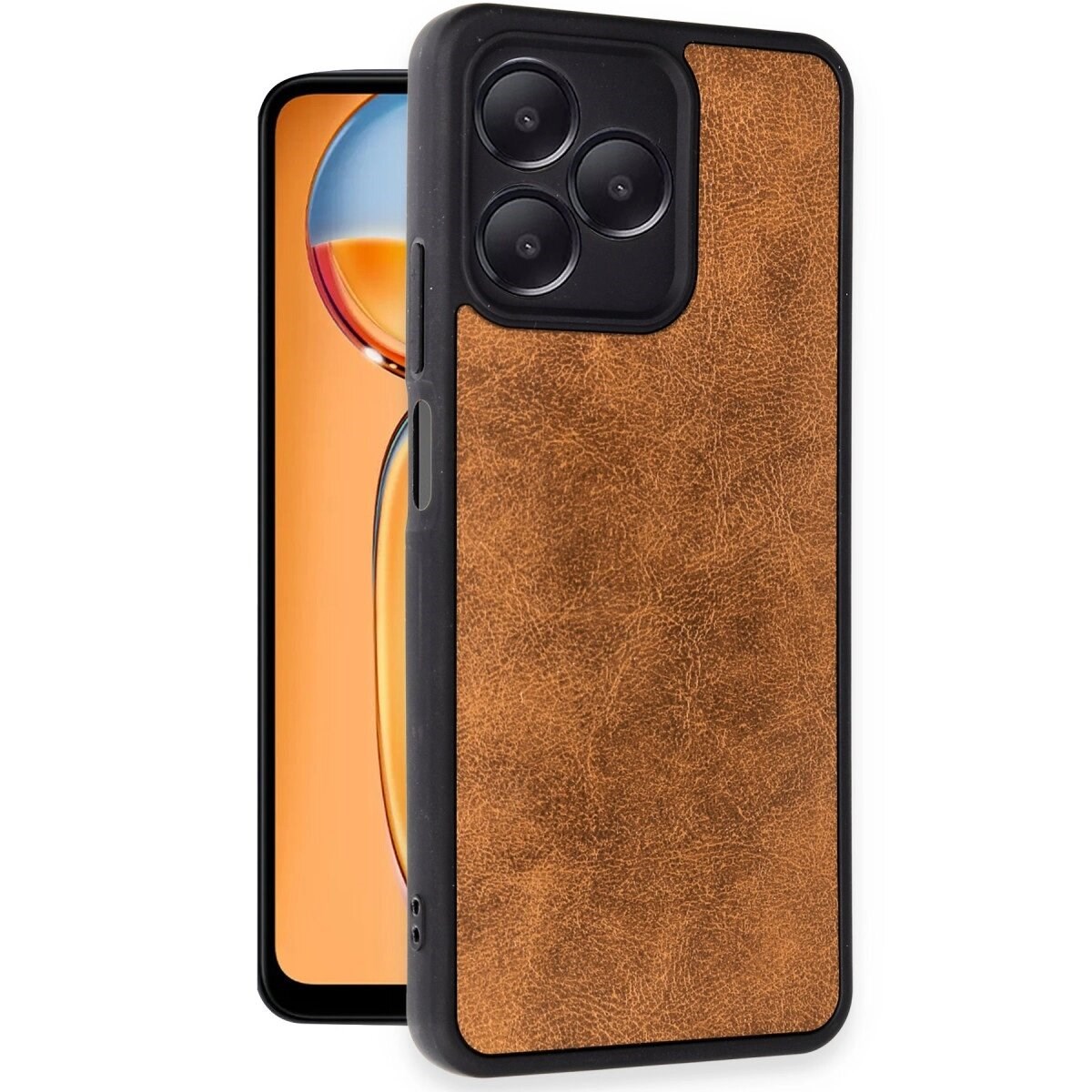Realme Note 50 4g Kılıf Aras Deri Kapak - Taba