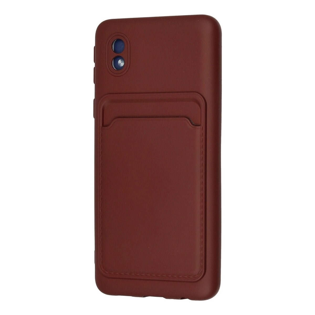 Samsung Galaxy A01 Core Kılıf Kelvin Kartvizitli Silikon - Bordo