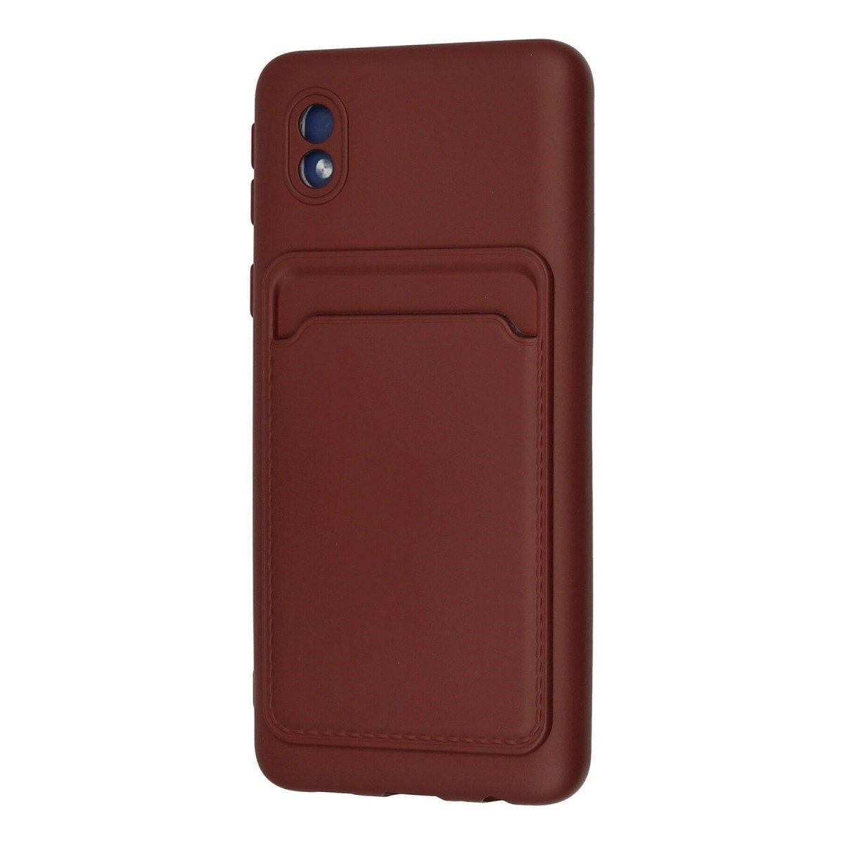 Samsung Galaxy A01 Core Kılıf Kelvin Kartvizitli Silikon - Bordo