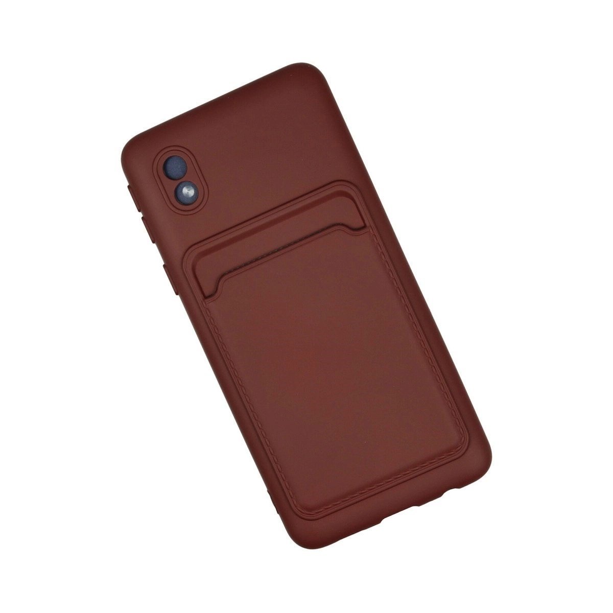 Samsung Galaxy A01 Core Kılıf Kelvin Kartvizitli Silikon - Bordo