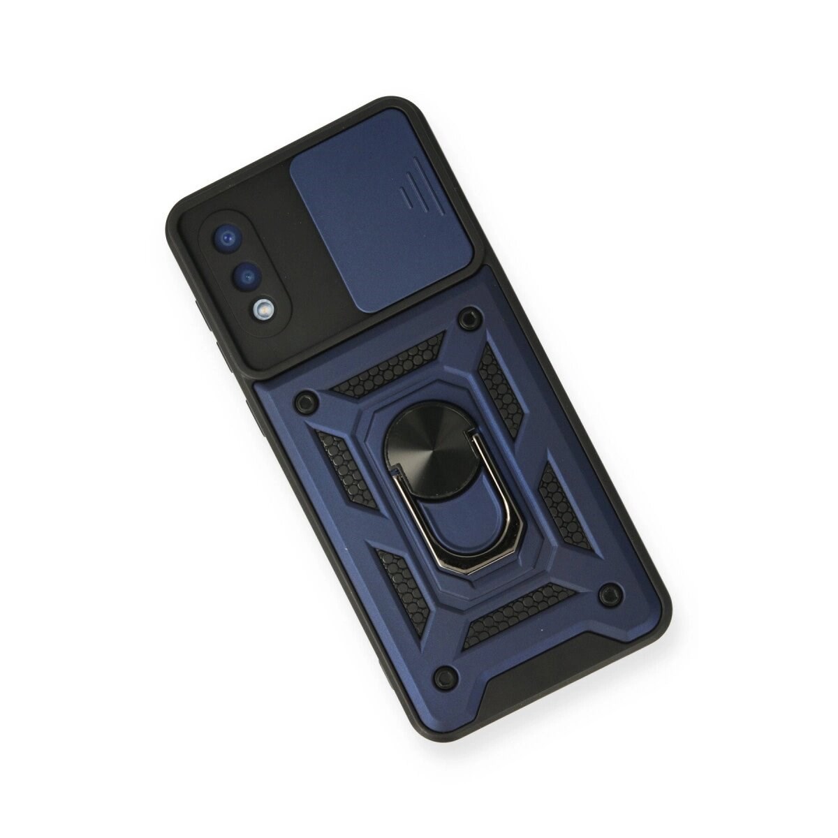 Samsung Galaxy A02 Kılıf Pars Lens Yüzüklü Silikon - Lacivert