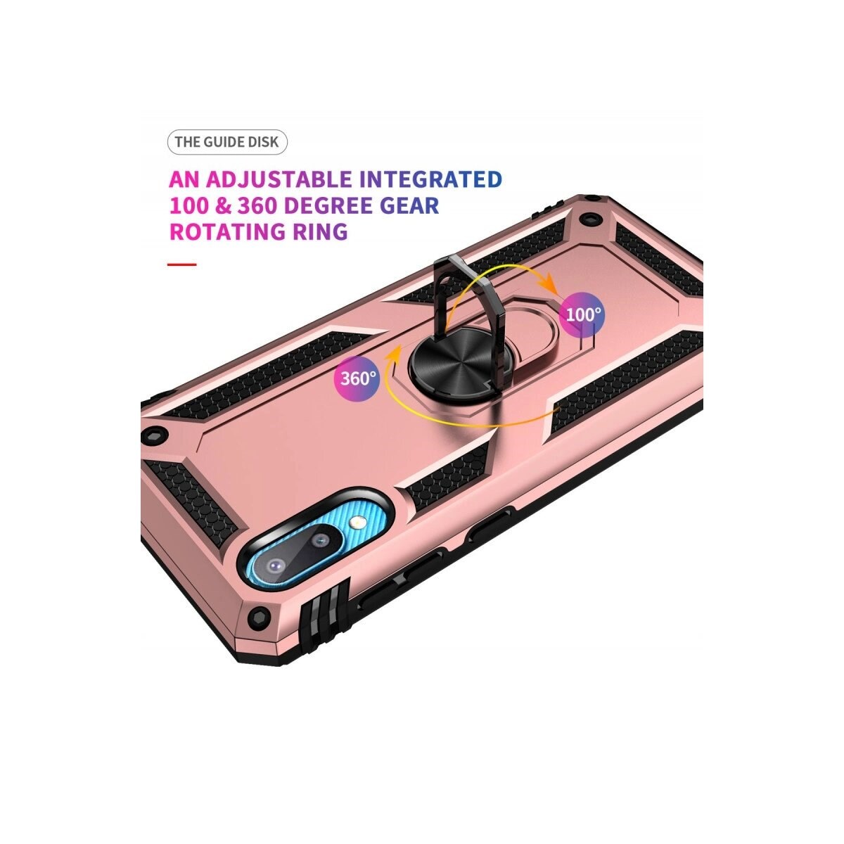 Samsung Galaxy A02 Kılıf Sofya Yüzüklü Silikon Kapak - Rose