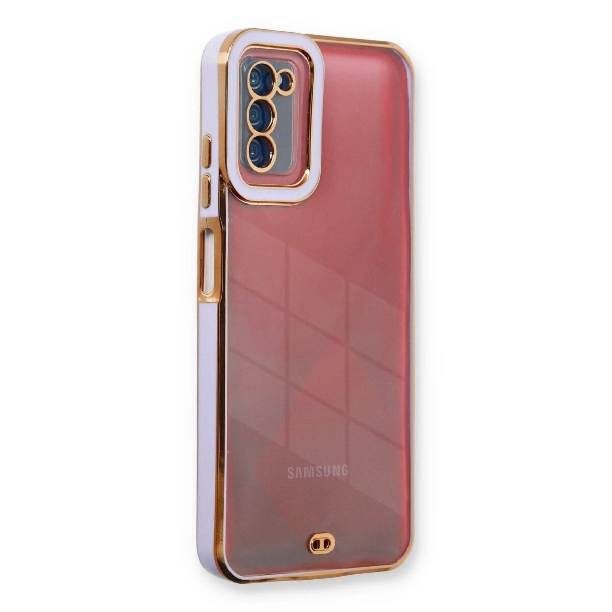Samsung Galaxy A03s Kılıf Liva Lens Silikon - Lila