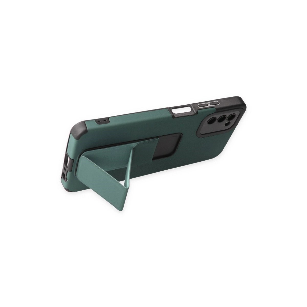 Samsung Galaxy A03s Kılıf Mega Standlı Silikon - Yeşil