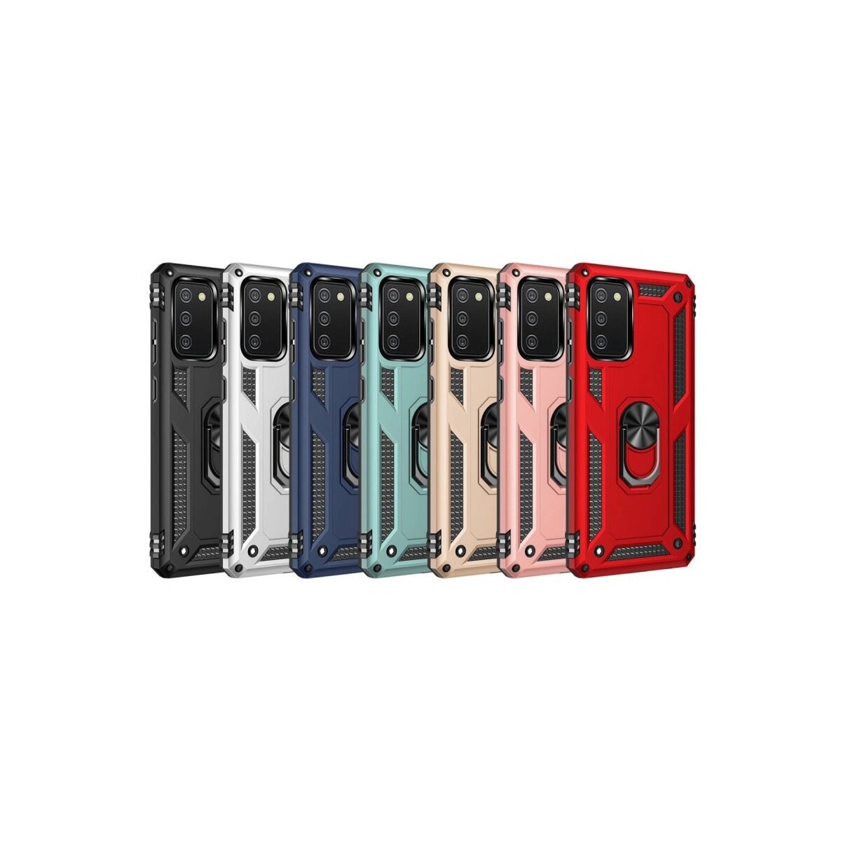 Samsung Galaxy A03s Kılıf Sofya Yüzüklü Silikon Kapak - Rose