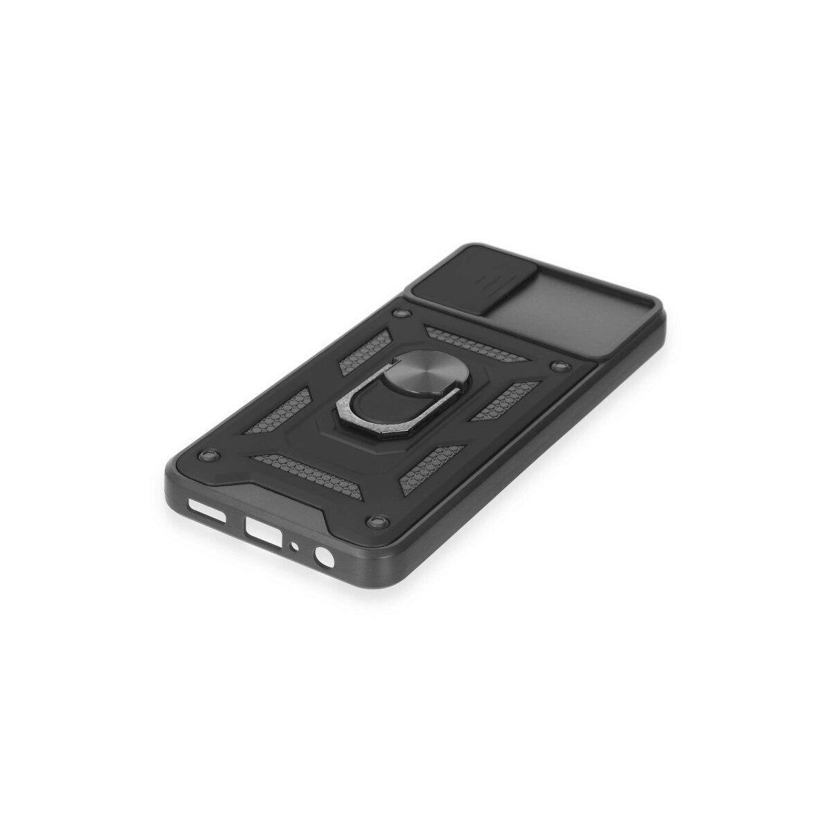 Samsung Galaxy A04e Kılıf Pars Lens Yüzüklü Silikon - Siyah