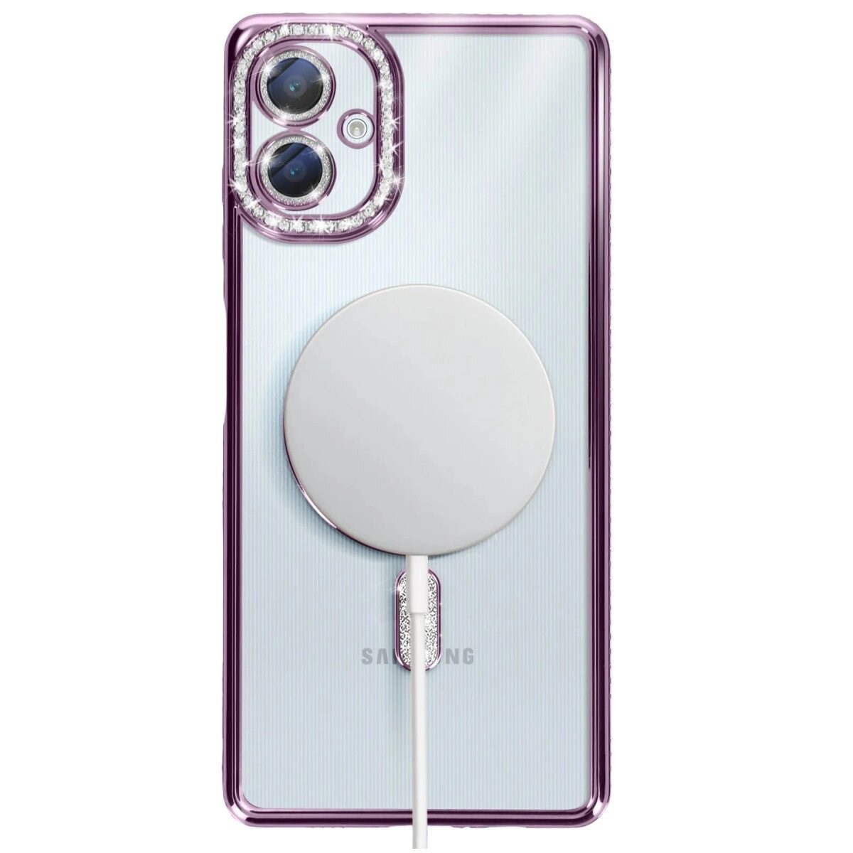 Samsung Galaxy A06 Joke Simli Magneticsafe Kılıf - Derin Mor