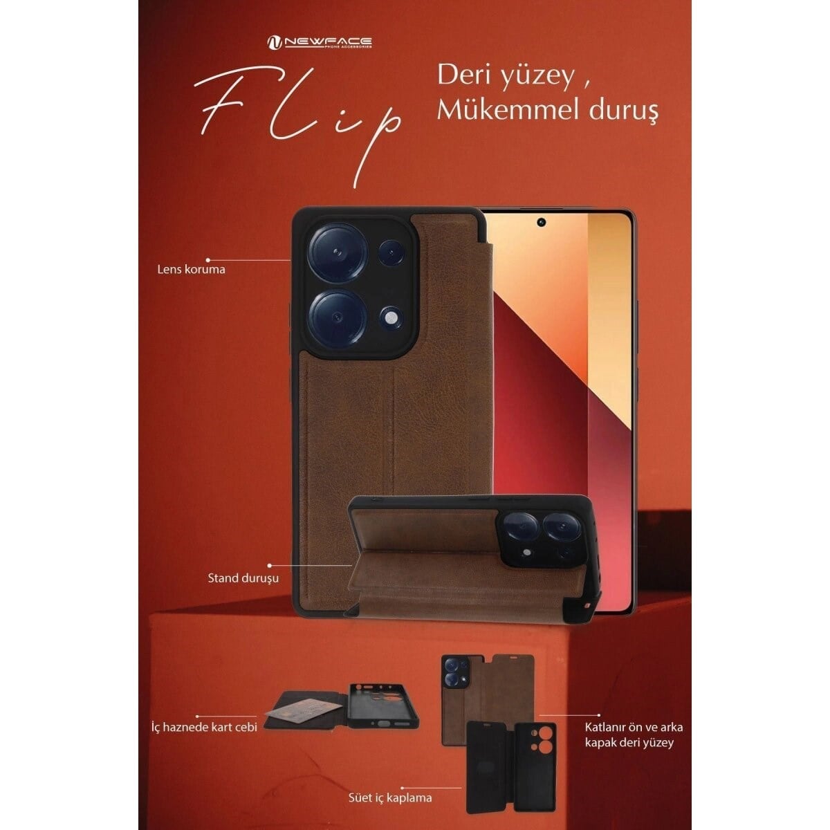 Samsung Galaxy A06 Kılıf Flip Cover - Siyah