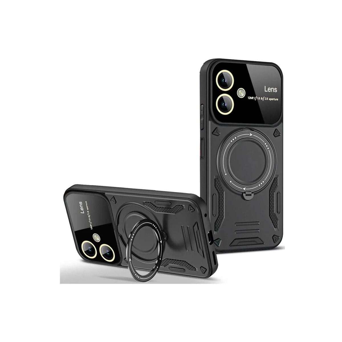 Samsung Galaxy A06 Kılıf Joy Lens Standlı Kapak - Siyah