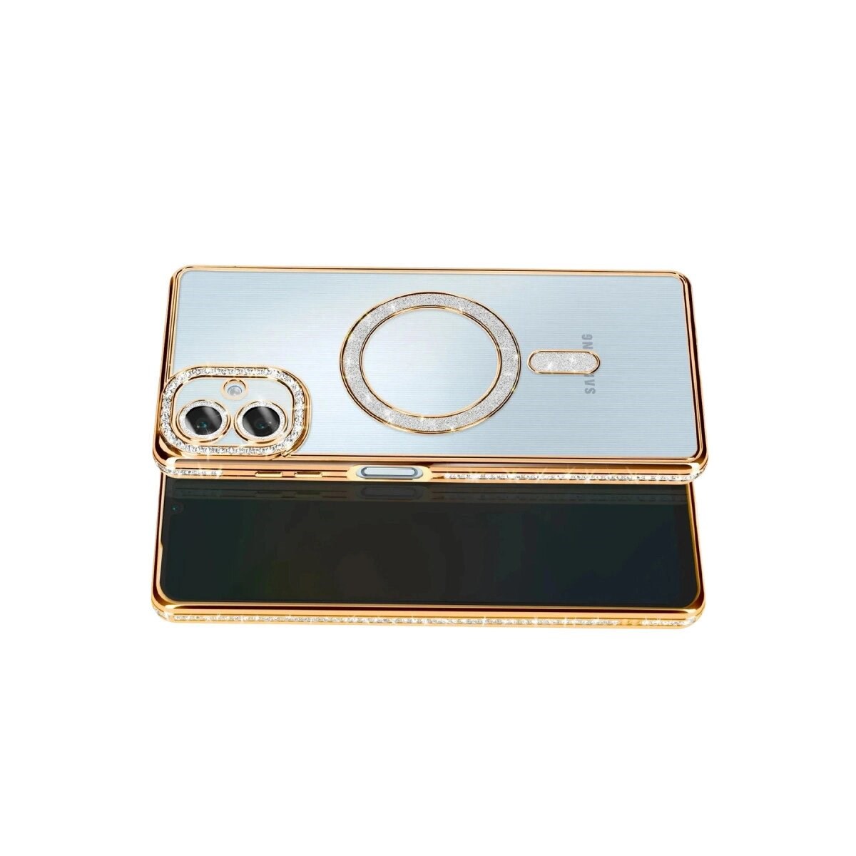 Samsung Galaxy A07 4g Joke Simli Magneticsafe Kılıf - Gold