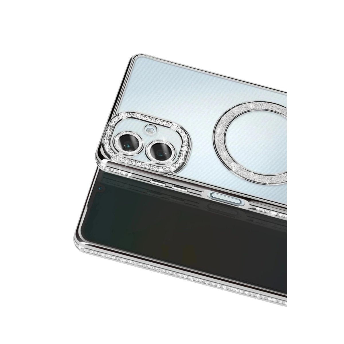 Samsung Galaxy A07 4g Joke Simli Magneticsafe Kılıf - Gümüş