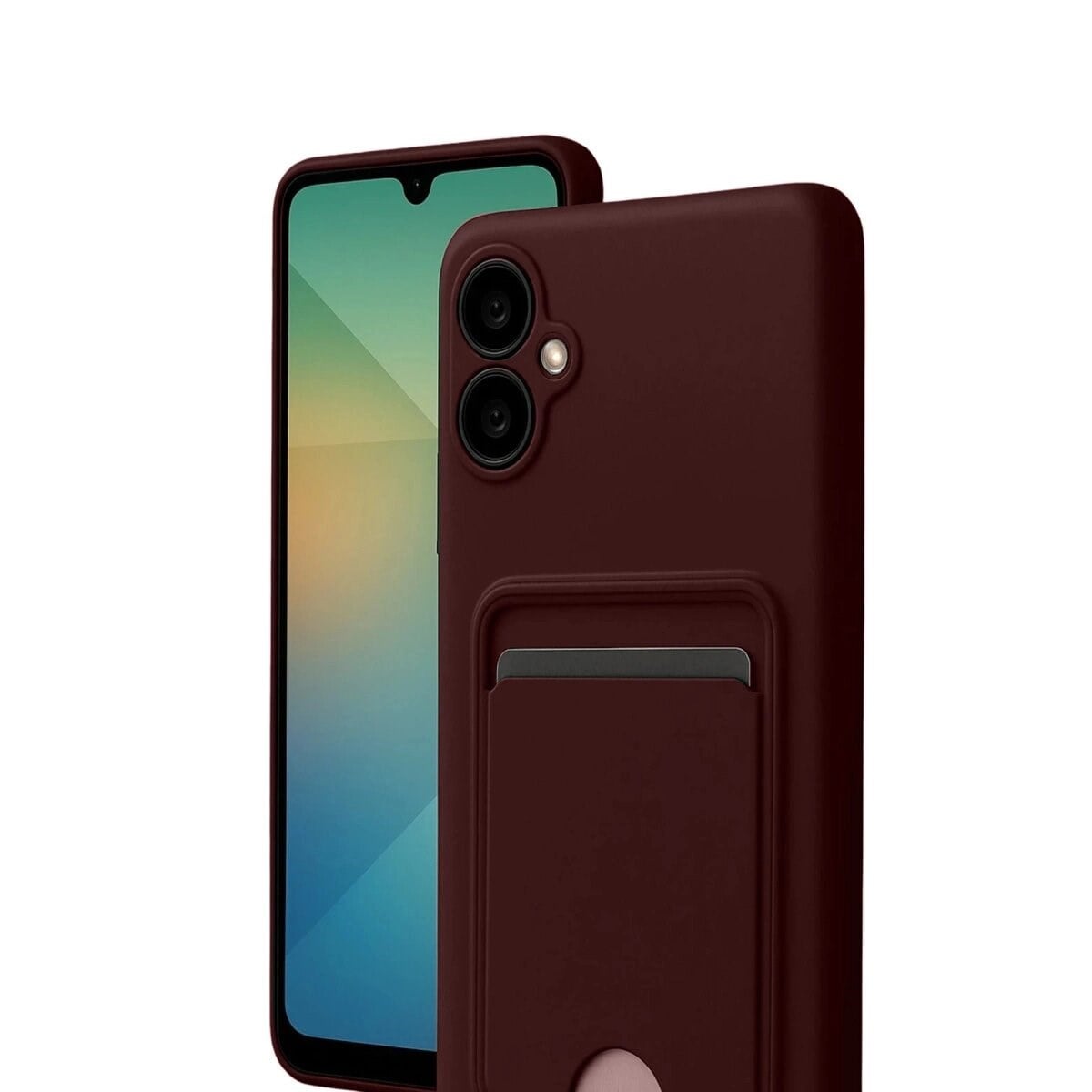 Samsung Galaxy A07 4g Kelvin Kartvizitli Silikon - Bordo