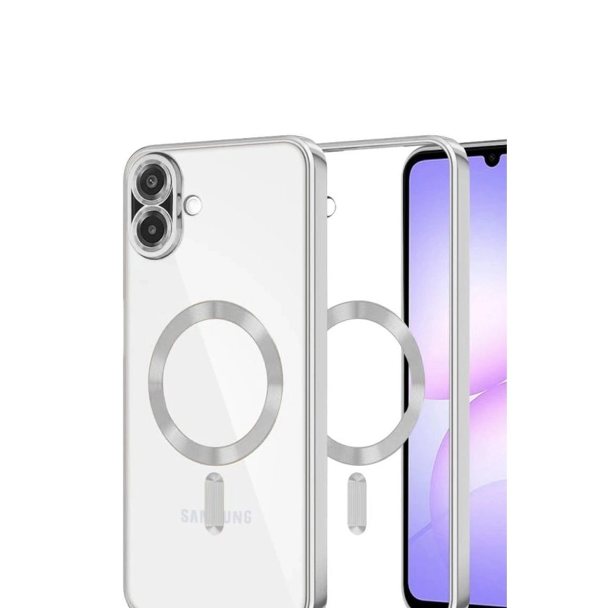 Samsung Galaxy A07 Kross Magneticsafe Kapak - Gümüş